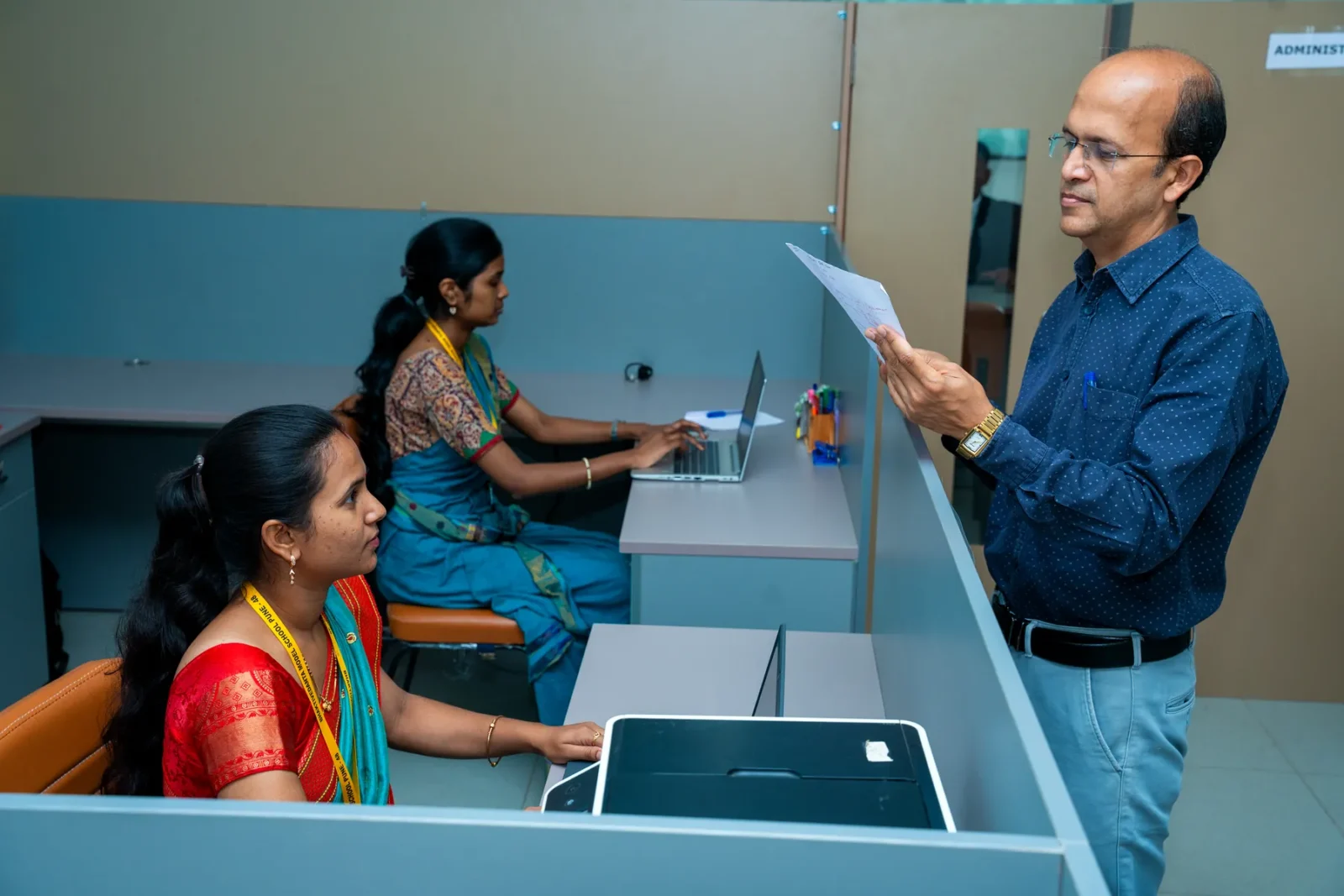 Staff at work in the administrative office