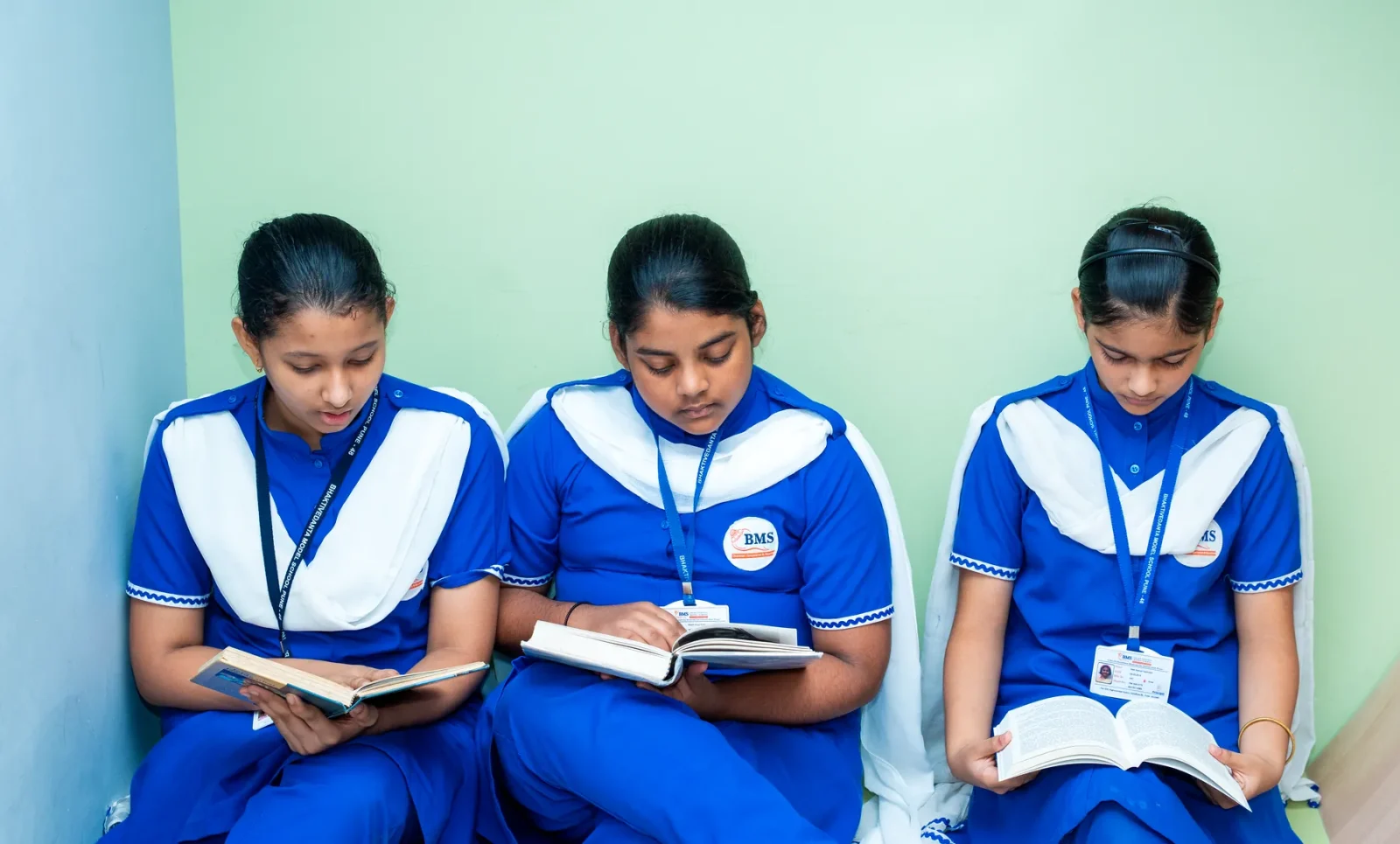 Students reading in the library